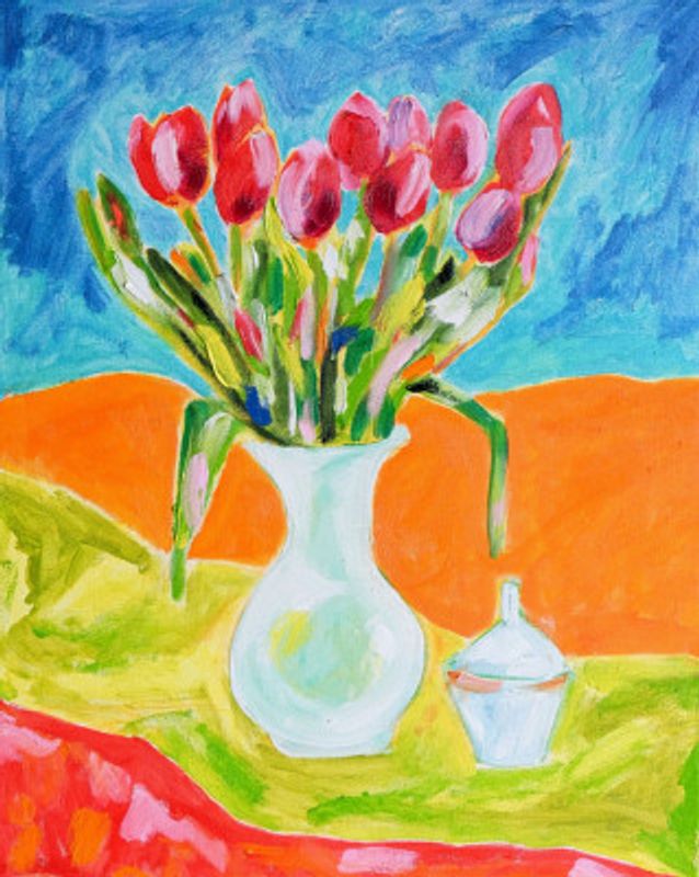 Tulips, Tamara Jare, oil on canvas
