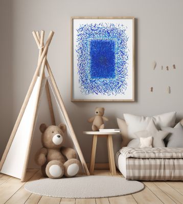 Vibrant Blue Hues And Dynamic Brushstrokes