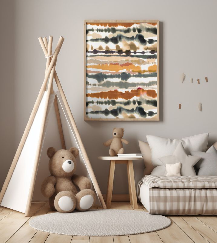 Soft Nautical Watercolor Lines Brown