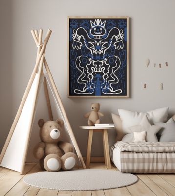 Chalk drawing cowboy