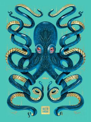 Octopus Blue & Gold