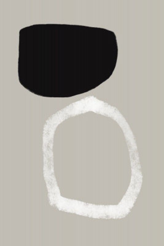 Abstract Painting With Two Bold Geometric Shapes