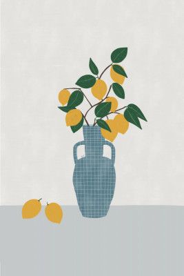Vase Lemon Branches
