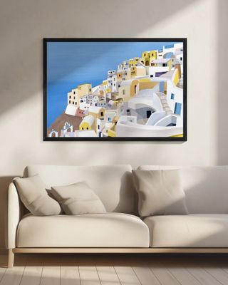 Santorini, Greece Cliff View by Artist Carla Daly