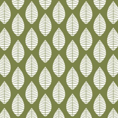 White on Green Leaves Pattern
