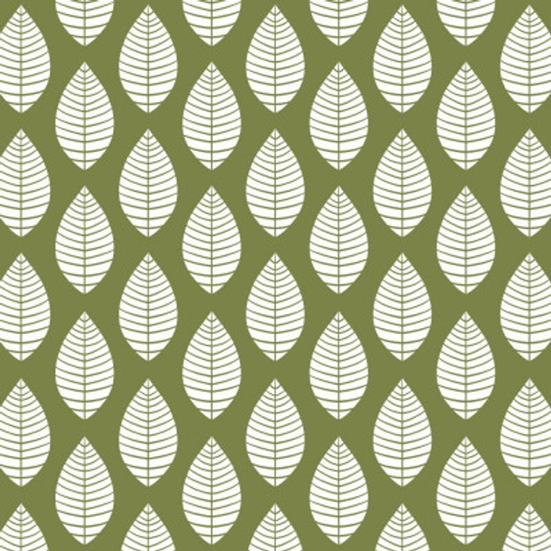 White on Green Leaves Pattern