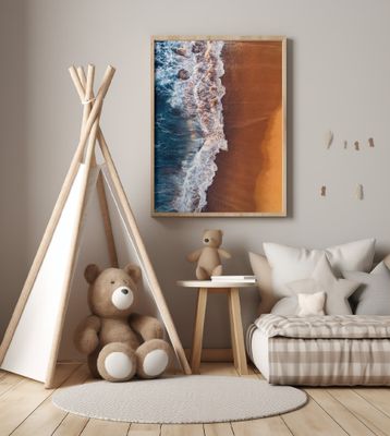 Vibrant Beach With Turquoise Ocean Waves