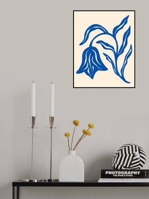 Stylized Blue Tulip  And Leaves