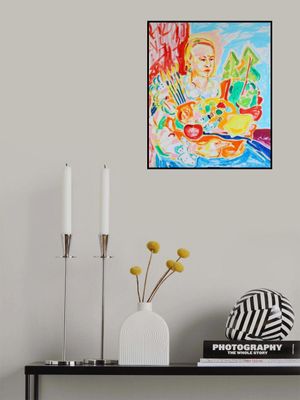 Self portrait after Caravaggio, Boy with a Basket of Fruit, Tamara Jare, oil on canvas, 2025