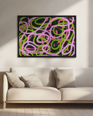 Intertwining Pink And Green Lines