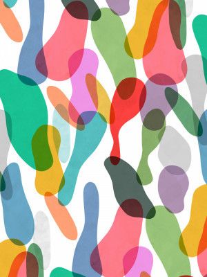 Overlapped Organic Pieces Colorful