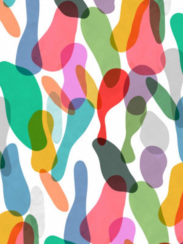 Overlapped Organic Pieces Colorful