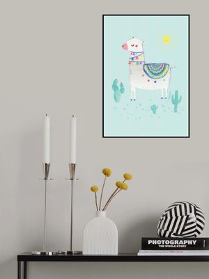 Hand painted Sunshine Llama Boho Kids &amp; baby nursery