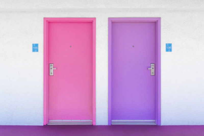 Pink and Purple Doors at the Saguaro