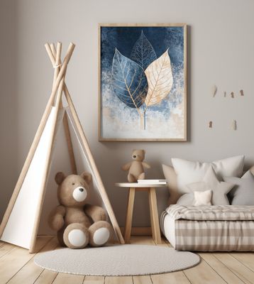 Abstract Leaves in Blues 1