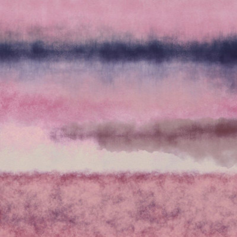 Abstract watercolor landscape in pastel colors no. 4. Pink, violet, white.