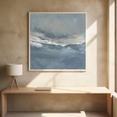 Serene Rolling Waves Beneath a Tranquil Sky