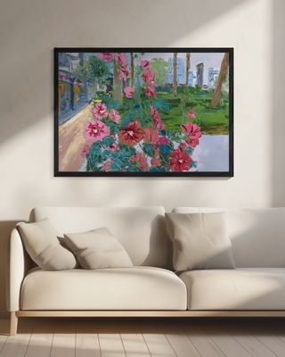 Vibrant Pink Flowers And Lush Green Leaves