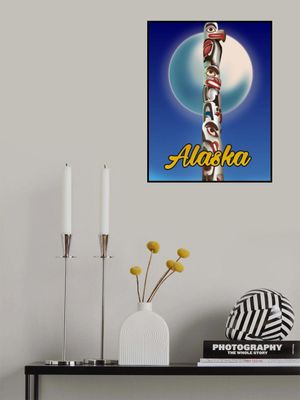 Alaska Totem Pole Travel Poster