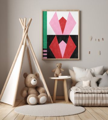 Geometric Artworkwith Triangles And Rectangles