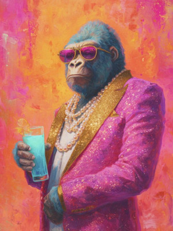 Gorilla In Pink Tuxedo
