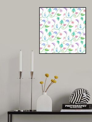 Colorful Leaves Pattern and Flowers