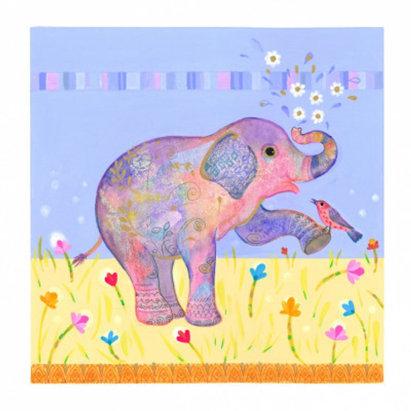 Baby Elephant and Bird