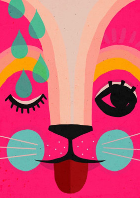 Vibrant Feline Dreams