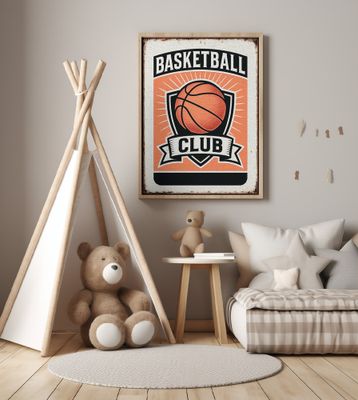 Vintage Basketball Club Sign