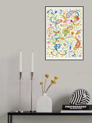 Hummingbirds and Paisley Pattern