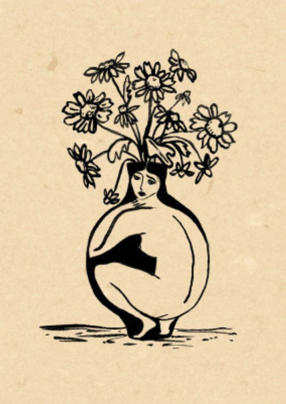 Woman in vase