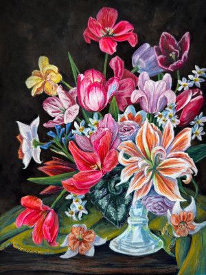 "Botanical 1" still life floral by Renee Machan