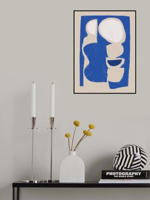 Organic shape cut out in blue