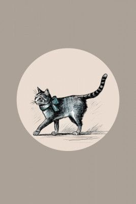 Winter Scenes: Holiday Cat With Teal Bow With Muted Background 1 1