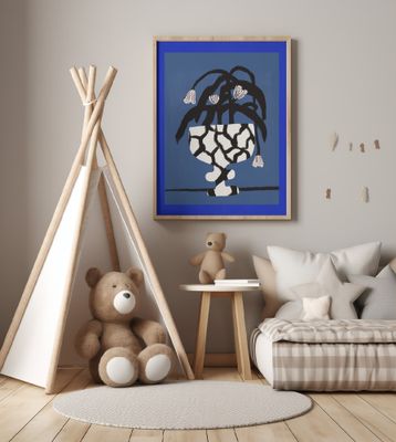 Cracked Vase In Blue