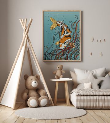 Colorful koi Fish in Water