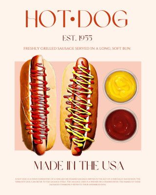 Hot Dogs with Mustard and Ketchup