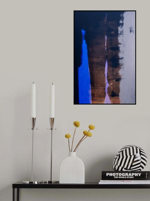 Vertical Strokes With Vibrant Blue