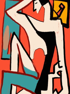 Geometric Forms To Depict A Stylized Figure