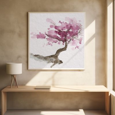 Japanese Tree With Pink Cherry Blossoms