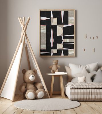 Abstract Black Jigsaw 2