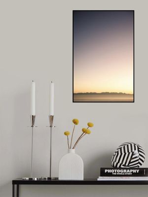 Sunset Over Distant Mountains