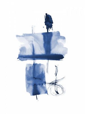 Navy Blue Ink Flow 02 18x24