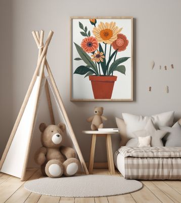 Potted Florals Colorful Flowers