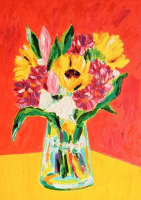 Bouquet With Sunflowers, Tamara Jare, oil on canvas