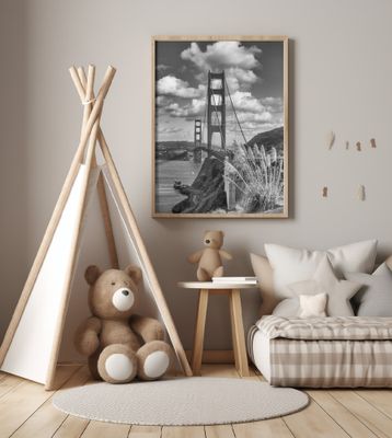 SAN FRANCISCO Golden Gate Bridge - monochrome