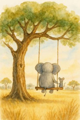 Elephant and Mouse On a Swing