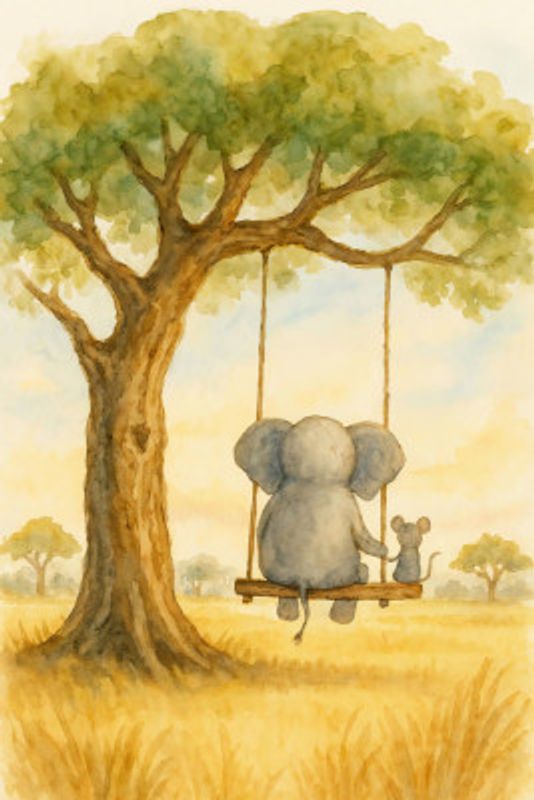 Elephant and Mouse On a Swing