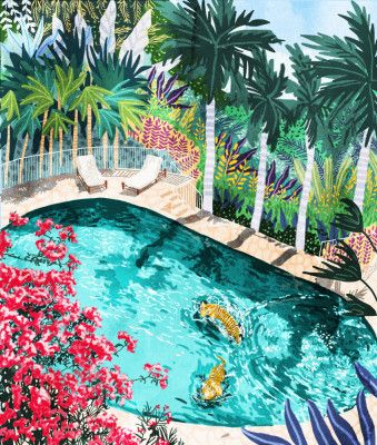 Tiger Tropical Luxury Villa Art Print