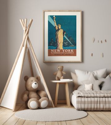 New York, the Wonder City of the World Travel By Train (1927) Poster By Adolph Treidler